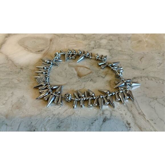 Stella & Dot Renegade Silver Spiked Stretch bracelet - Picture 5 of 6